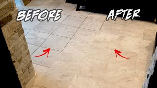 How To RESTORE TILE GROUT in 1 HR DIY Before amp After  Clean Grout Between Lines [upl. by Anasxor]