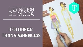 Cómo COLOREAR TRANSPARENCIAS con plumones en figurines de moda [upl. by Pedroza719]