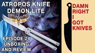 ATROPOS KNIFE DEMON LITE  DEMON FUZZ  STRAINGE BEAST  balisong unboxing and review [upl. by Ennayhs]