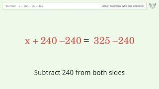 Solve x26525325 Linear Equation Video Solution  Tiger Algebra [upl. by Eitsud]