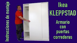 Ikea KLEPPSTAD Armario con puertas correderas Instrucciones de montaje [upl. by Zebada]