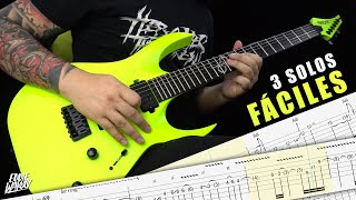 3 SOLOS FÁCILES DE TOCAR EN GUITARRA ELÉCTRICA  TABS [upl. by Carce]