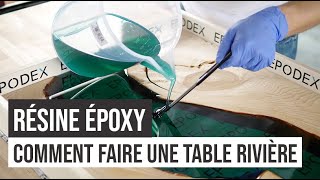 Fabrication de table rivière en résine époxy – DIY  Tutoriel  EPODEX [upl. by Llevra]