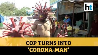 Watch Chennai cop turns into ‘Coronaman’ uses theme props to spread awareness [upl. by Inalawi]