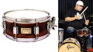 Caixa Odery Eyedentity Bubinga Exotic Sapele 12x5quot snare sound check [upl. by Spearing]