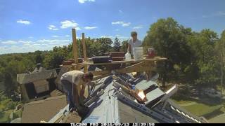 Rooftop Chimney Rebuild  Corbeled with Sandstone Accents [upl. by Arrak]