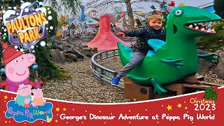 Georges Dinosaur Adventure Christmas Ride at Peppa Pig World Dec 2023 4K [upl. by Yllil]