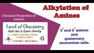 Alkylation of Amines  Methyl amine  Secondary Tertiary amp Quaternary Ammonium Salts [upl. by Shamus]