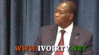 Cote DIvoireLe Président Alassane Ouattara réçu par Ban Kim Moon à LONU [upl. by Duffie]