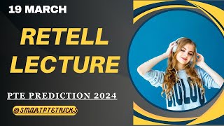 PTE Retell Lecture  March 2024  Most Repeated [upl. by Violet389]