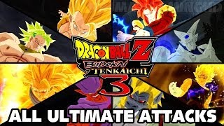 Dragon Ball Z Budokai Tenkaichi 3 HD  All Ultimate Attacks 1080p [upl. by Grobe]