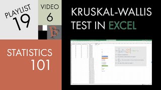 Statistics 101 Nonparametric Methods KruskalWallis Test in Excel [upl. by Assira]