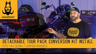 Detachable Tour Pack Luggage Conversion Kit for Harley® Touring Ultra amp Limited Fits 14 [upl. by Ahsinev]