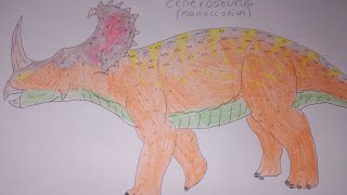 Dibujando Monoclonius o centrosaurus para Kvn dinosaurios [upl. by Mungovan393]