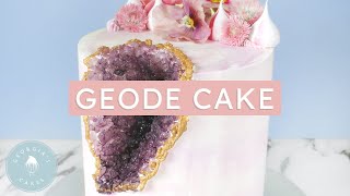 GEODE Cake Tutorial With HOMEMADE Sugar Crystals  Georgias Cakes [upl. by Sirron397]