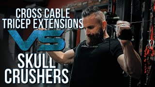 Skull Crushers vs Cable Cross with Hypertrophy Coach Joe Bennett [upl. by Eityak]