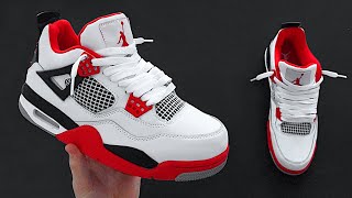 HOW TO LOOSELY LACE JORDAN 4s  AIR JORDAN 4 LACE STYLE [upl. by Curnin796]