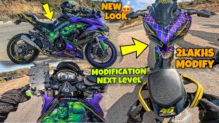 Finally Hulk NEW LOOK😍 Next Level Wrap Only 1 in India Kawasaki h2r [upl. by Noslrac]