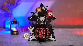 How To Make Witch Lantern  DIY Witch Lanterns For Halloween Decoration [upl. by Wallie]