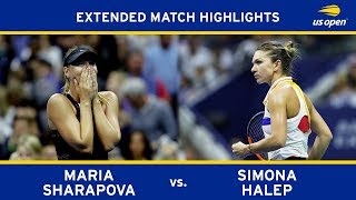 Maria Sharapova vs Simona Halep  US Open 2017 R1 [upl. by Arahas]