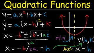 Graphing Quadratic Functions in Vertex amp Standard Form  Axis of Symmetry  Word Problems [upl. by Berman333]