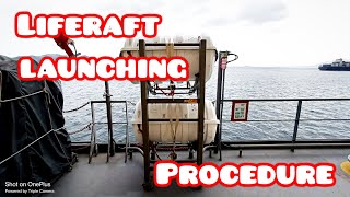 Liferaft launching Procedure [upl. by Ynahpets146]