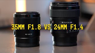 Sony 35mm f14 GM vs 35mm f18  Hands On  Lens review sony35mm sonya7cii [upl. by Attalanta736]