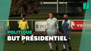 Les images de Macron footballeur pour le Variétés club de France [upl. by Hanikehs]