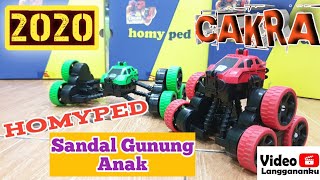 Unboxing HOMYPED Berhadiah Mainan CAKRA 2020  MERAH  Review Sandal Gunung Homyped Anak Berhadiah [upl. by Ennayr]