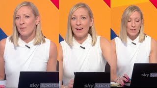 Vicky Gomersall Beautiful Blonde in White Blouse  Sky Sports News 1462024 [upl. by Yelmene]