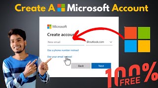 How To Create A Microsoft Account Free 2023  Microsoft Account Kaise Banaye Windows 10  In Hindi [upl. by Attehcnoc]