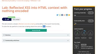 Web Security Academy  XSS  1  Reflected HTML Context Nothing Encoded [upl. by Licha803]