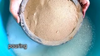 soft fine sand cement pouring in foamy water  for snasmr [upl. by Lenno]