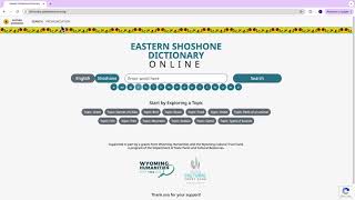 Eastern Shoshone Online Dictionary Demo [upl. by Helene]