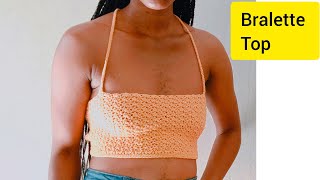 Crochet bralette top tutorial for beginners in any size [upl. by Yenhoj]