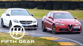 Fifth Gear Mercedes AMG C63 Vs Alfa Romeo Quadrifoglio Drift Test [upl. by Tuesday951]