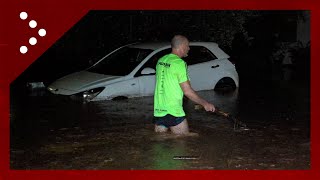 Maltempo fiume dacqua e fango per le strade di Gussago Brescia [upl. by Sulohcin]