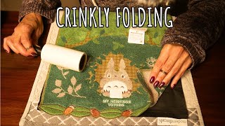 Crinkly paper  towel folding and lint roller  soft spoken ASMR [upl. by Yasmine]