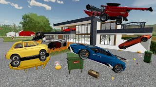 Millionaires Mansion and Racecars are Destroyed  Farming Simulator 22 [upl. by Aicen]