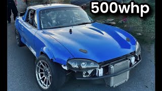 CRAZIEST 1JZ SWAPPED MIATA 500WHP [upl. by Aibos524]