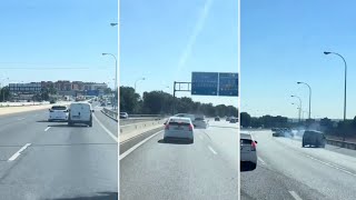 PIQUE ENTRE DOS COCHES EN LA M40 ACABA EN ACCIDENTE MADRID [upl. by Hephzipah]