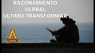 MAS PREGUNTAS DE VERBAL ULTIMO EXAMEN TRASNFORMAR 2022 [upl. by Rosenberger629]