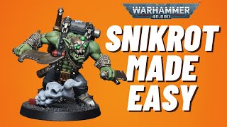 How to Paint Snikrot for Warhammer 40k Beginner Friendly Ork tutorial No Airbrush [upl. by Aenea]