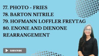 PHOTO FRIES  BARTON NITRILE  HOFMANN LOFFLER FREYTAG  ENONE AND DIENONE REARRANGEMENT [upl. by Anahsek]