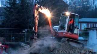 TEREX ATLAS EXCAVATOR DIGGING HOT DIRT ON DEMOLITION SITE [upl. by Marilou]