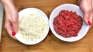 HAI RISO E CARNE MACINATA PROVA A FARE QUESTA RICETTA FACILE E VELOCE asmr [upl. by Yelik901]