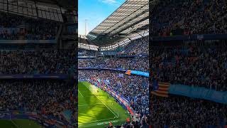 Catalan flags are out in the Etihad asking Pep to stay mancityfans pepguardiola etihadstadium [upl. by Aneerb]