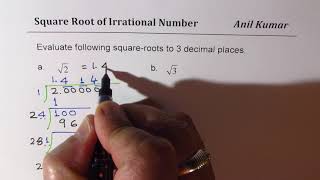 How to Find Value of Irrational Numbers correct to three decimal places Square root 2 without calcul [upl. by Enileuqkcaj]