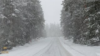 Relaxing Snowy Drive in Sweden  Oskarshamn to Linköping Driving Sounds for Sleep and Study ASMR [upl. by Narot]