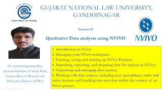 Session 02 Introduction to NVIVO Workspace Dr Ambati Nageswara Rao GNLU Gandhinagar [upl. by Aliled51]